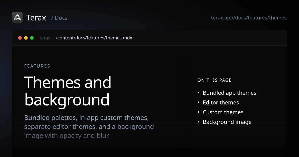 Themes and background - Terax